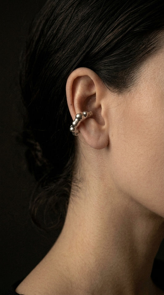 Blinking Bloom Cuff on ear